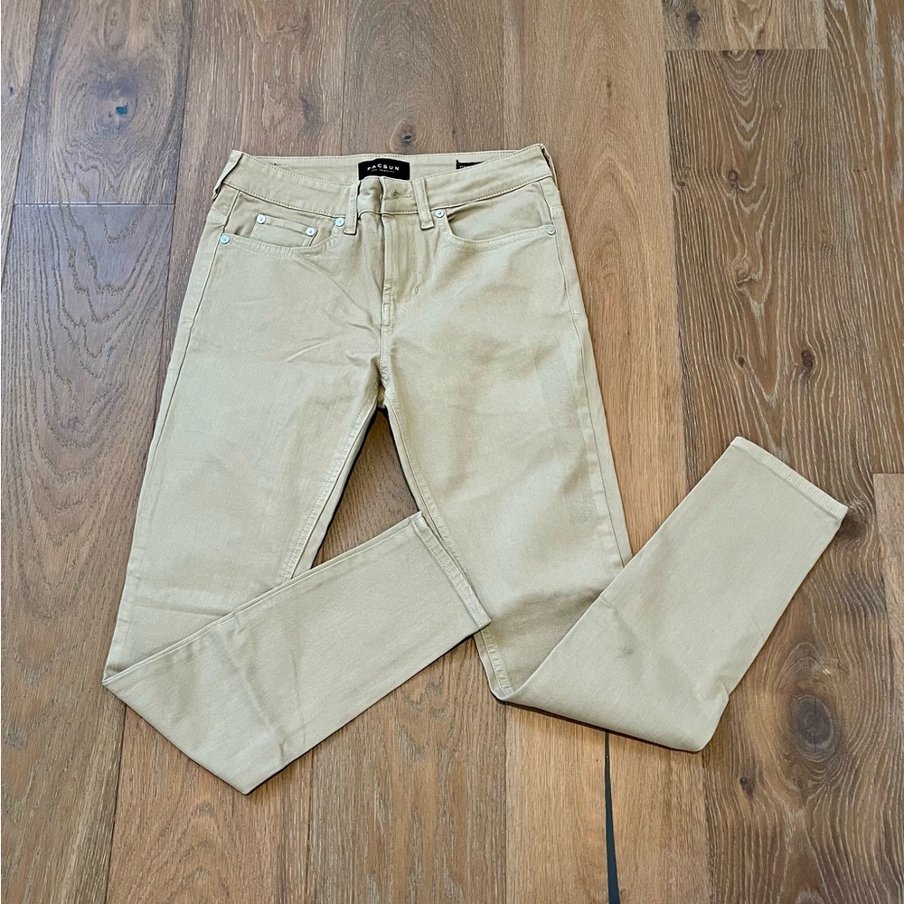 PacSun Men’s Stacked Skinny Active Stretch Jeans, Size 29x30, in Beige Tan Khaki